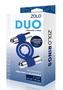 Zolo Rechargeable Duo Vibrating Silicone Cock Ring - Navy/silver